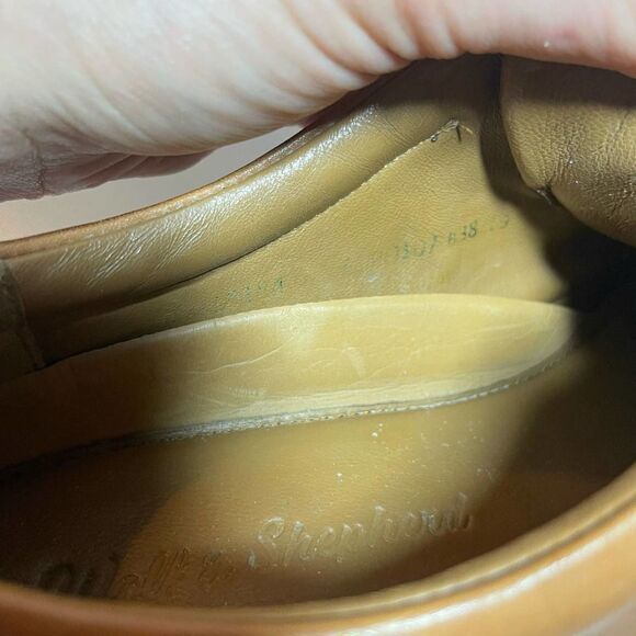 Wolf Shepherd Mens Leather Glider Chestnut Brown Tan Lace Up Sneakers Size 6 - Picture 7 of 8